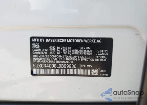 2020 BMW X5 Sdrive40I из США, поврежденный, VIN 5UXCR4C08L9B99936